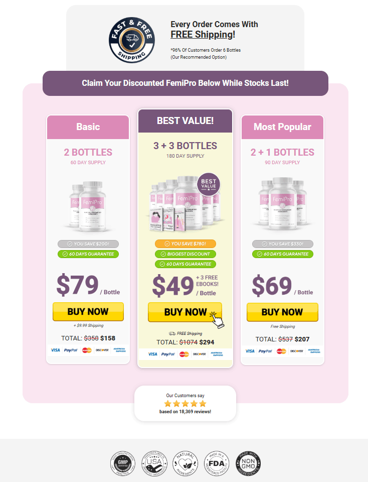 Femipro Product Offer Page 1